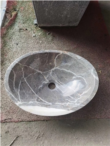 Square/Round Castle Grey-Marble Sink/Wash Basin