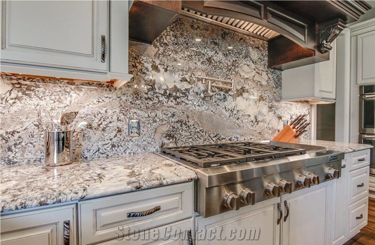 White Granite Kitchen Countertop,  Island Tops