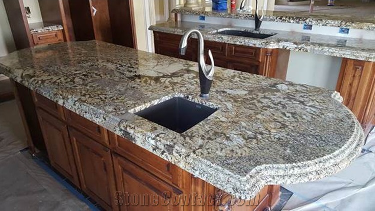 White Granite Kitchen Countertop,  Island Tops