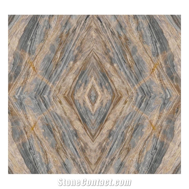 Living Room Wall Design Blue Palissandro Marble