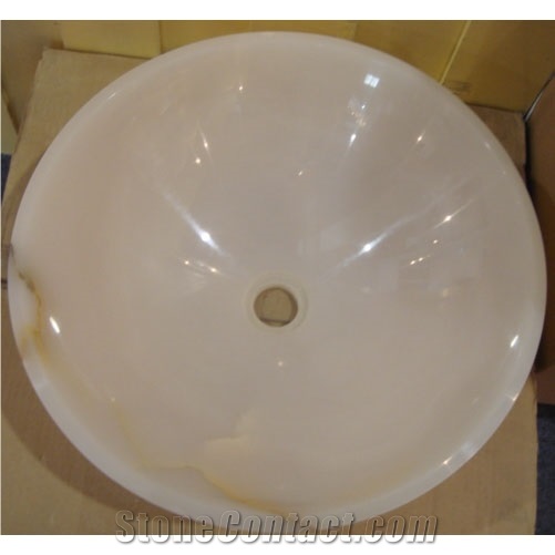 Luxury Decoration Bathroom Stone Vanity Onyx Sink