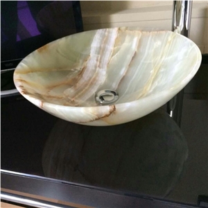 Luxury Light Green Onyx Vessel Wash Basin