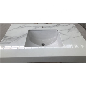 Marble Calacatta Bathroom Vanity Top with Sink
