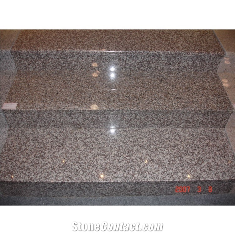 Outdoor Wall Cover Step Light Pink Granite Tiles
