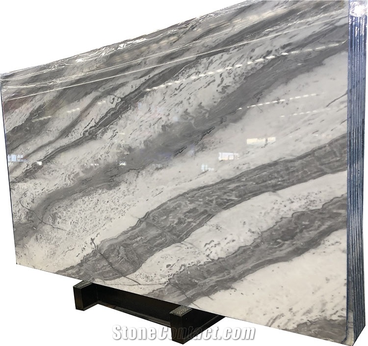 Polished China Natural Grey Marble Slab