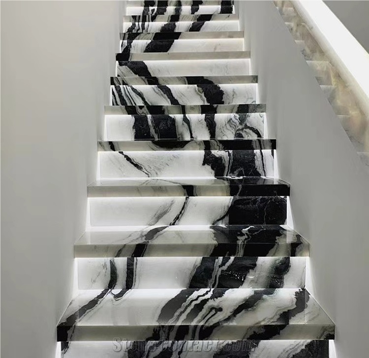 White Panda Marble Stairs