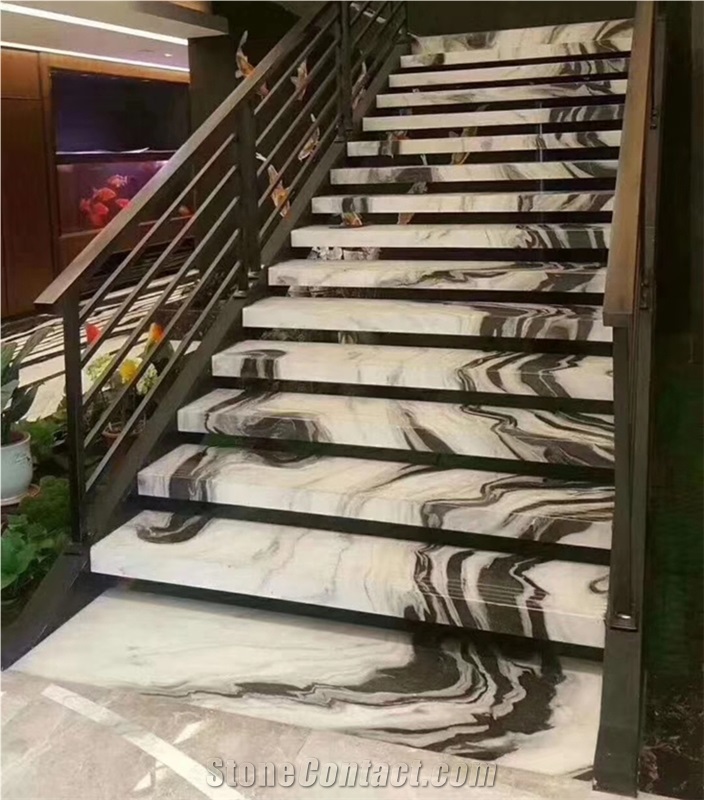 White Panda Marble Stairs