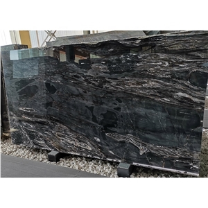 Stone Slabs Black Marble with Gold Veins