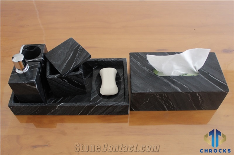 Ancient Wooden Marble Bath Accessories