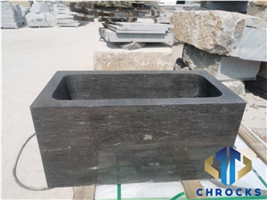 China Blue Limestone Wash Basin, Stone Sink