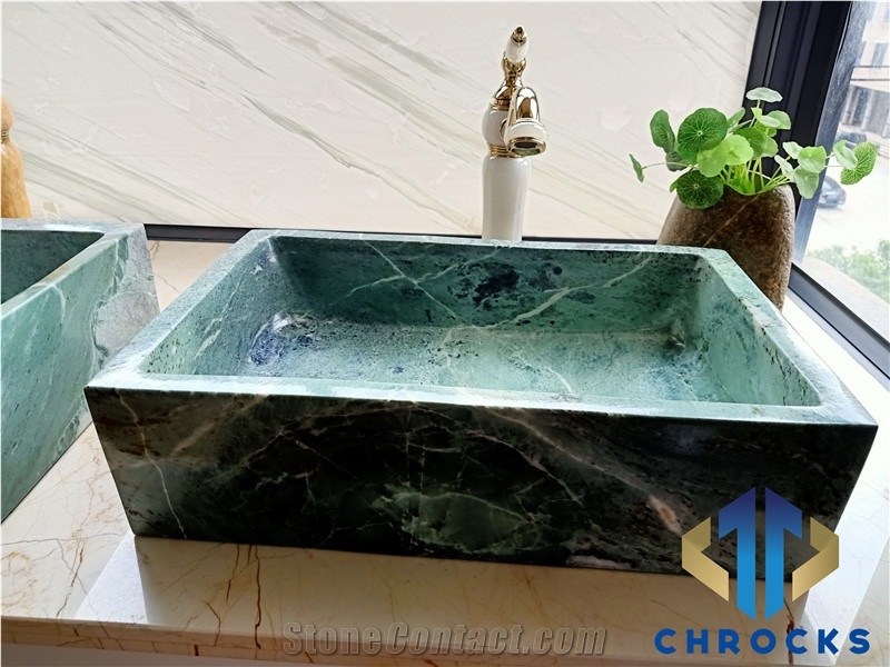 China Green Marble Sink, Marble Basin