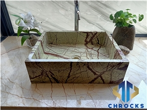 Forest Green Marble Washbasin, Marble Sink