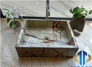 Forest Green Marble Washbasin, Marble Sink