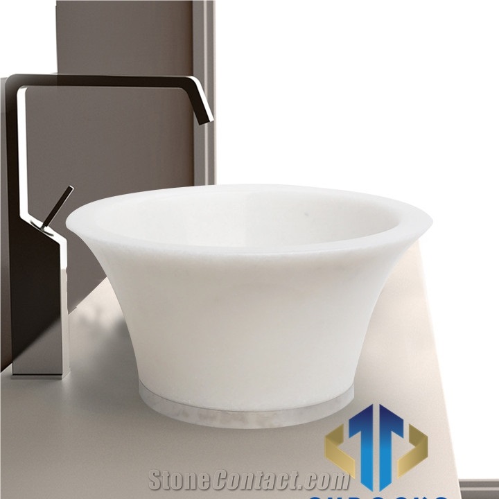 Guangxi White Marble Sink, White Marble Washbasin