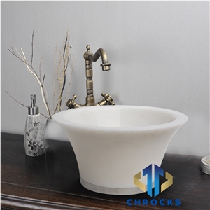 Guangxi White Marble Sink, White Marble Washbasin