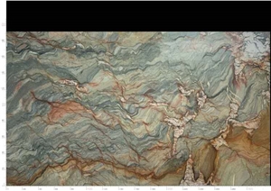 Brazil Natural Silk Road Quartzite Golden Big Slab