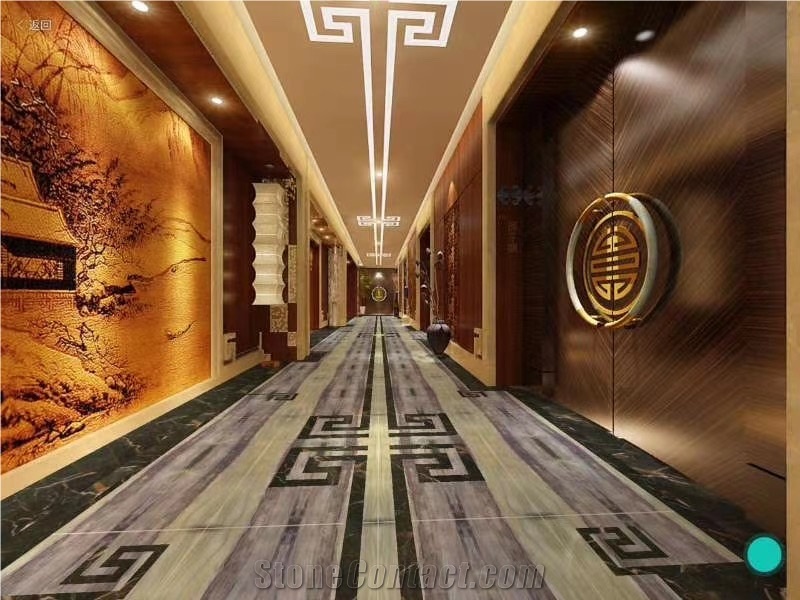 China Bamboo Wooden Vein Marble Floor Tiles