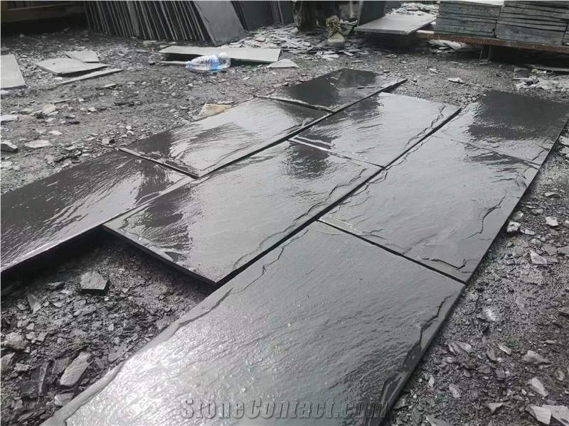 China Black Slate Split Culture Stone Wall Tile