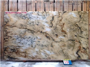 China Landscape Painting Marble Polished Big Slabs