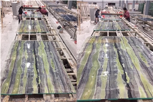 Chinese Bamboo Wooden Vein Marble Big Slabs