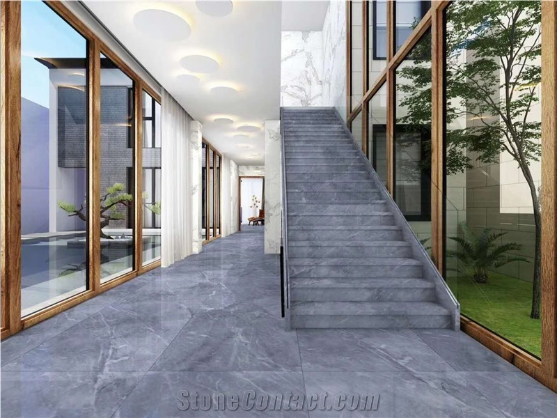 Italy Carter Blue Marble Polished Floor Covering