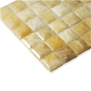 Chinese Honey Onyx Stone Mosaic Tiles Backsplash