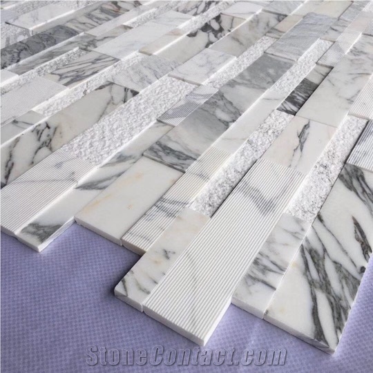 Polished Splid Surface Calacatta Marble Mosaictile
