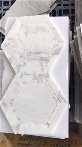 Polished Splid Surface Calacatta Marble Mosaictile