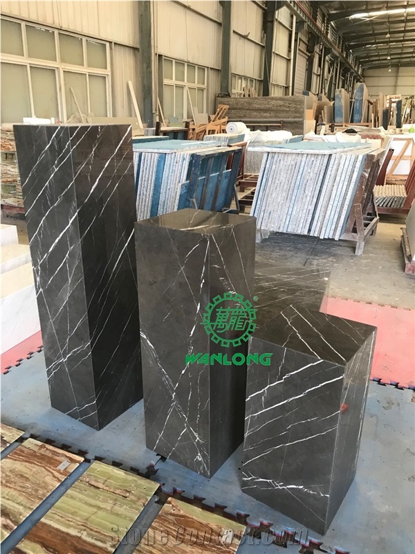 Lightweight Tabletop with Pietra Grey Graphito Marble Stone Honeycomb Backed Panels