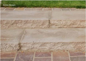 Ochre Brown Natural Stone Solid Steps/ Block Steps
