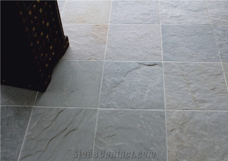 Snow White Quartzite Antiqued Tiles & Slabs