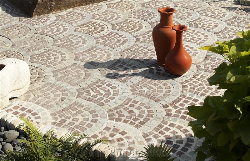 Sunset Red Natural Hand Cut Paving Setts