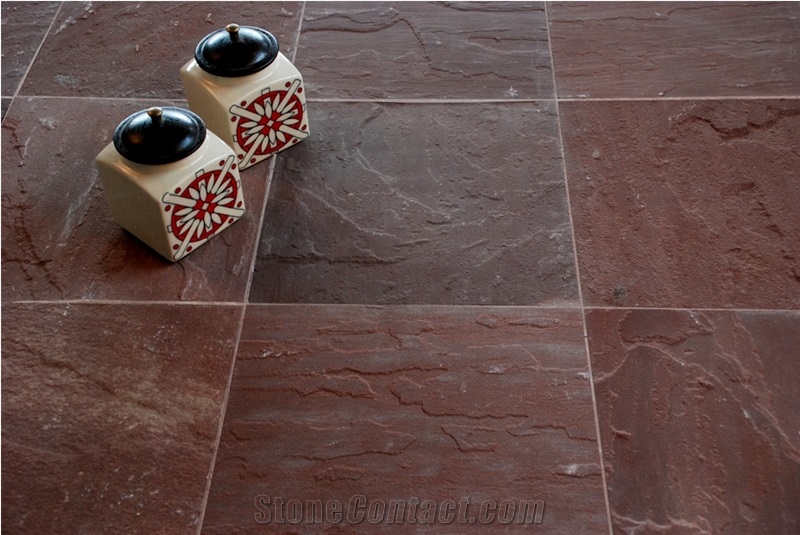 Sunset Red Sandstone Riven Floor Tiles