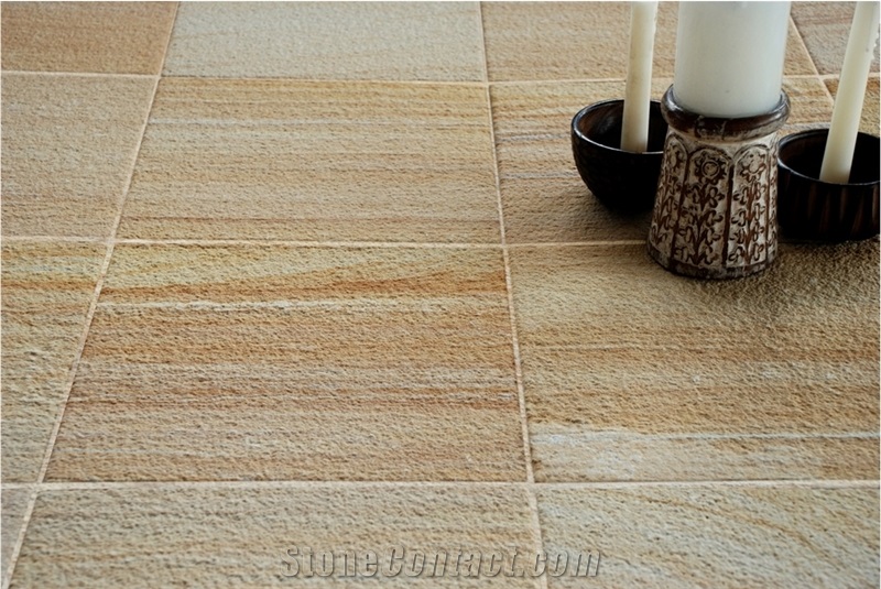 Teak Wood Sandstone Textured Tiles