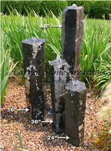 Black Basalt Columns Water Feature