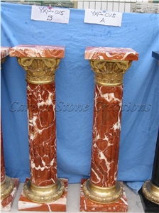 Rosso Francia Classico Marble Pedestal Column