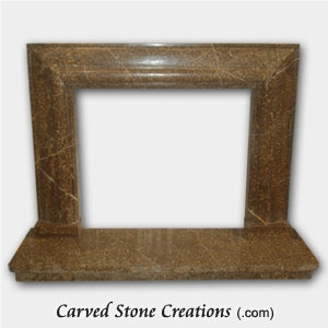 Coffee Brown Marble Mitered Fireplace Surround