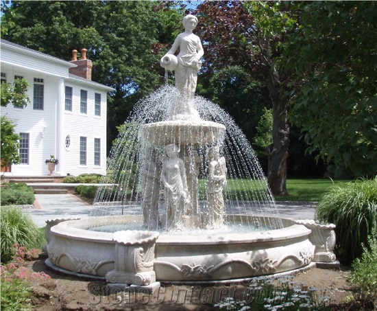 Giallo Fantasia Granite Sculptured Water Fountain