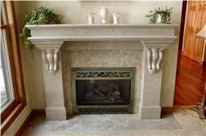 Granite Traditional Fireplace with Corbels