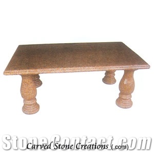 Large Granite Dining Table with Pedestals