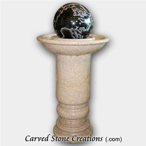 Pedestal Sphere Fountain with Globe