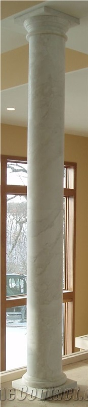 Polished Hunan White Marble Doric Column