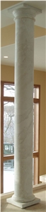 Polished Hunan White Marble Doric Column