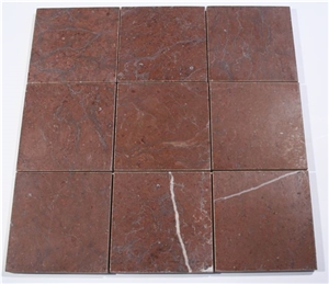 Rojo Alicante Marble Brushed Square Tiles