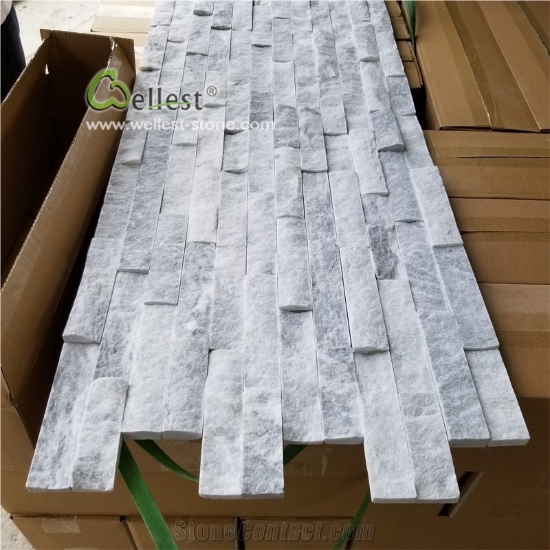 Light Cloudy Grey White Quartzite Wall Stone Panel