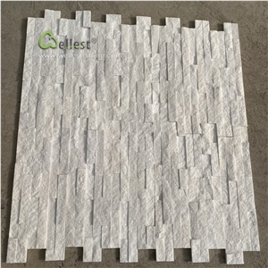 Pure White Quartzite Ledge Stone Wall Panel