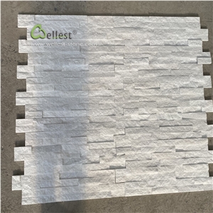 Pure White Quartzite Ledge Stone Wall Panel