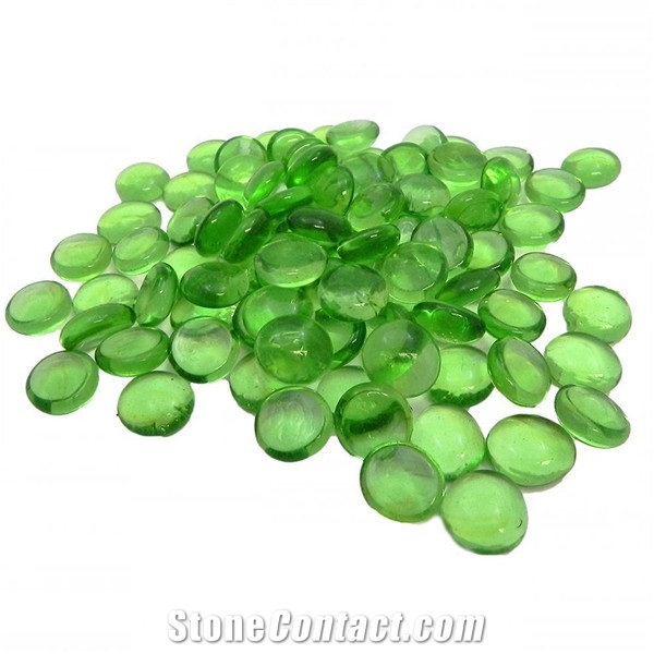 Clear Colored Flat Glass Marbles Gems Beads