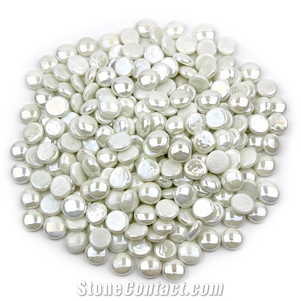 Clear Colored Flat Glass Marbles Gems Beads from China 