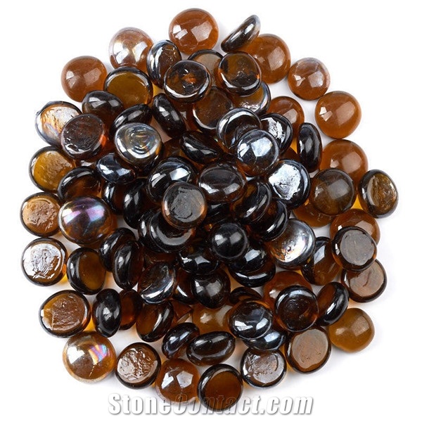 Coffee Glass Flat Bead for Landscaping Decoration